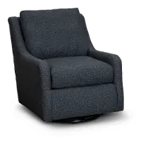 Transitional Navy Blue Swivel Glider Chair - Sugar Shack