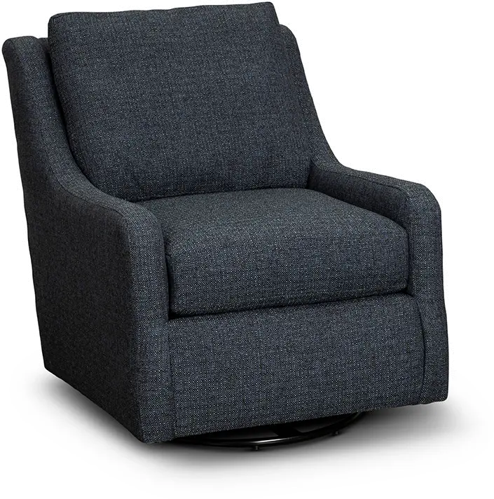 Transitional Navy Blue Swivel Glider Chair - Sugar Shack-4