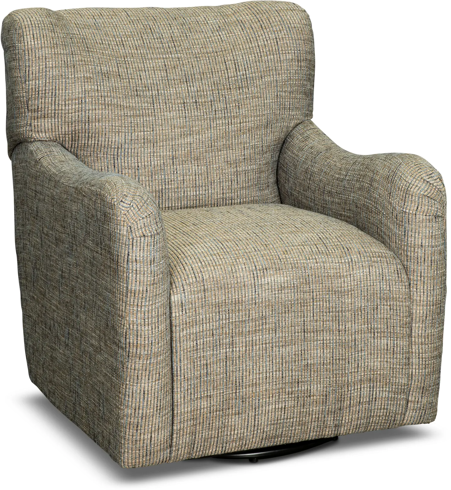 Banyon Brown and Blue Upholstered Swivel Accent Chair-4