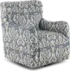 Casbah Denim Blue and Off White Swivel Accent Chair
