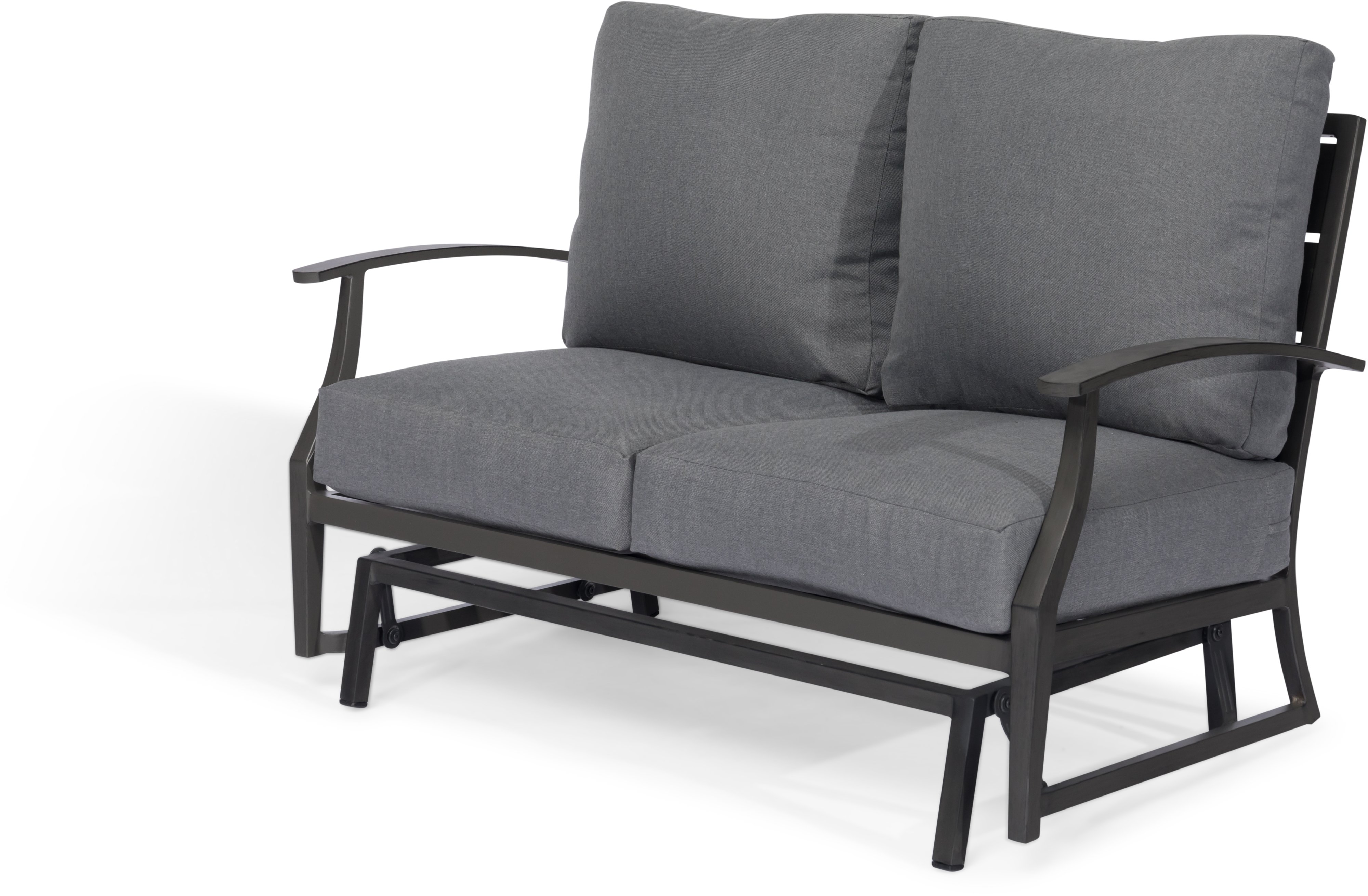 Contemporary Gray Patio Gliding Loveseat - West Lake-1