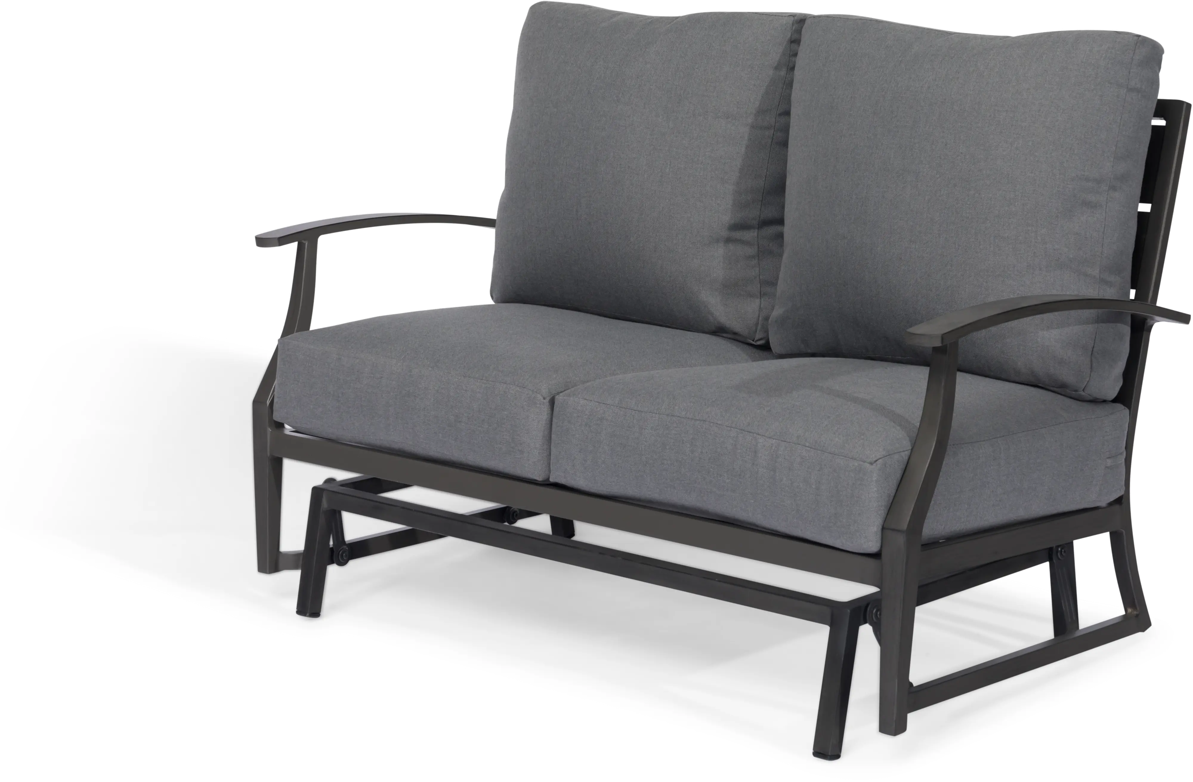 Contemporary Gray Patio Gliding Loveseat - West Lake-1