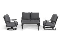 Contemporary Gray Patio Gliding Loveseat - West Lake-2