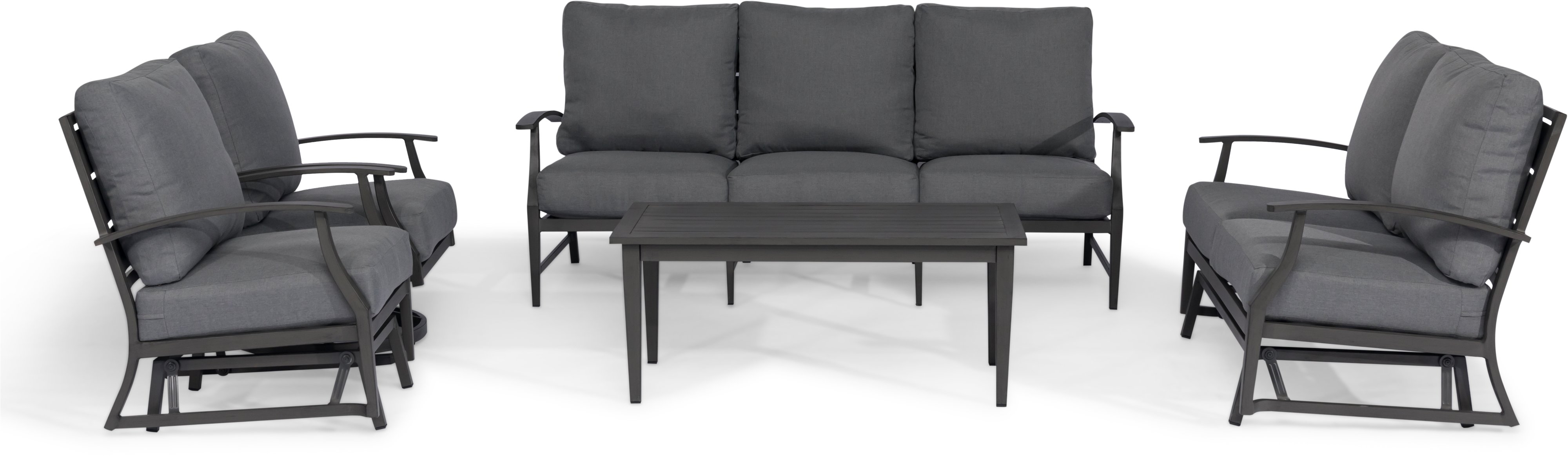 Contemporary Gray Patio Gliding Loveseat - West Lake-3