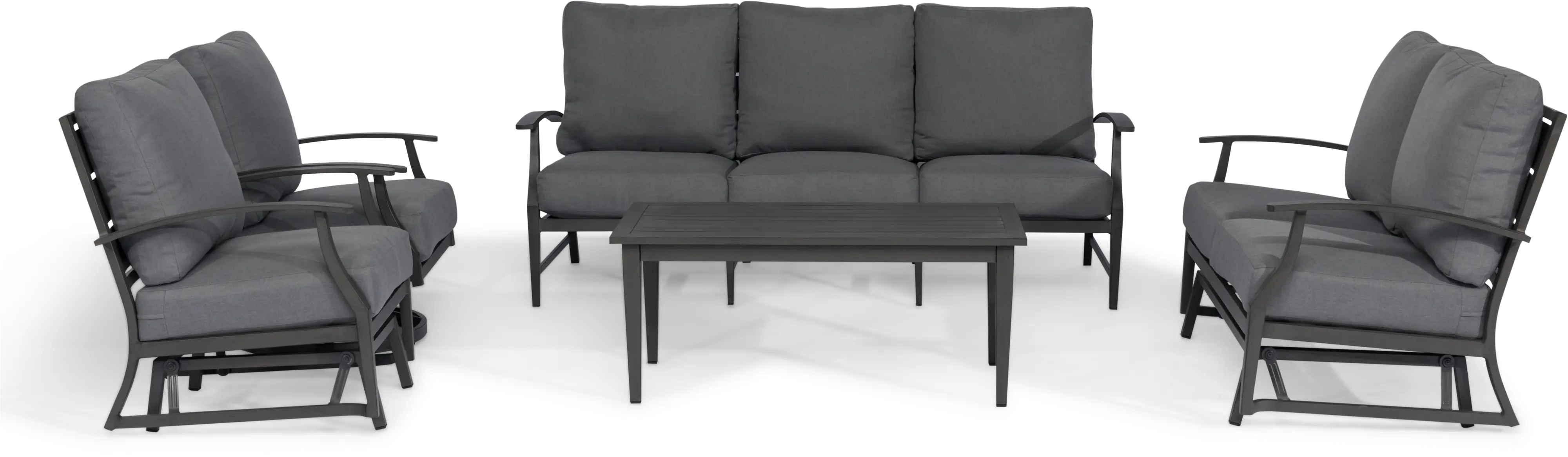 Contemporary Gray Patio Gliding Loveseat - West Lake-3