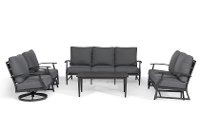 Contemporary Gray Patio Gliding Loveseat - West Lake-4