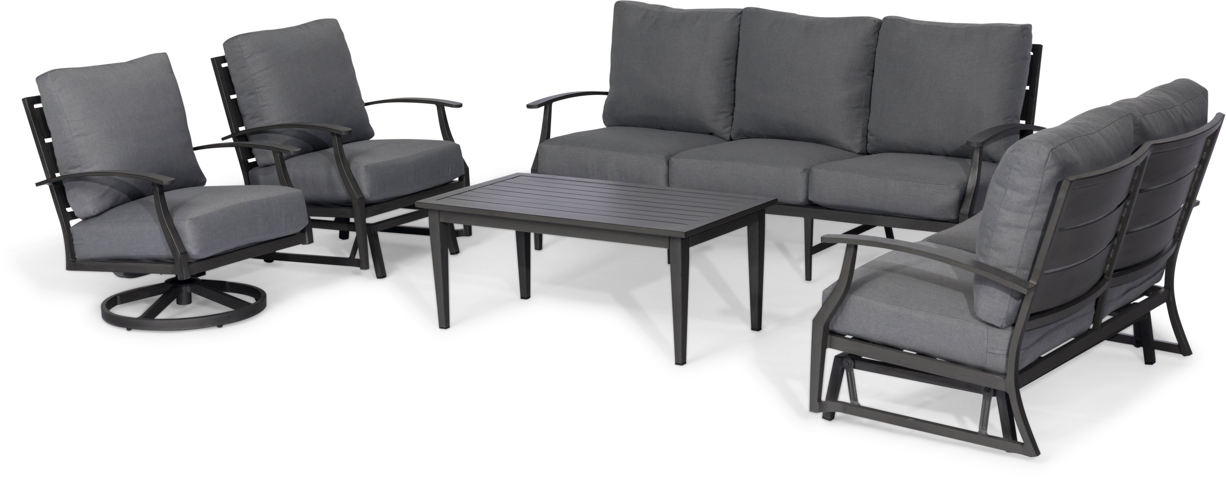 Contemporary Gray Patio Gliding Loveseat - West Lake-5