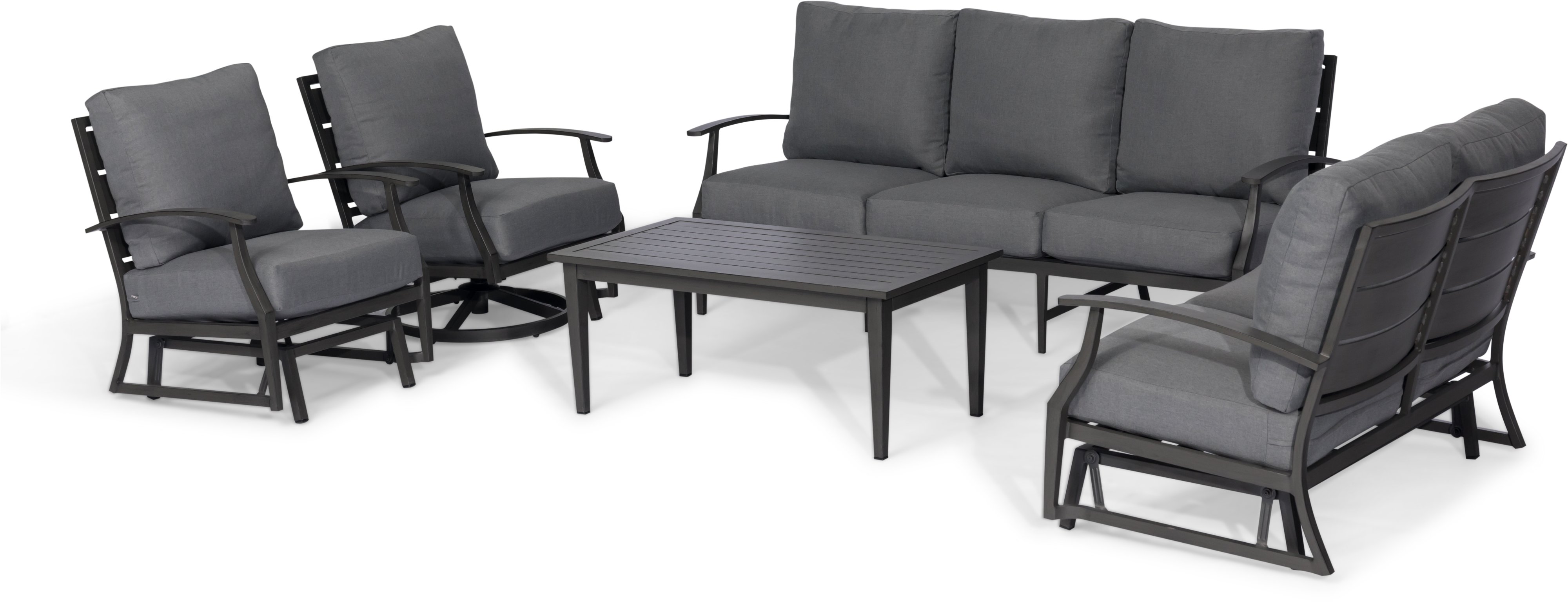 Contemporary Gray Patio Gliding Loveseat - West Lake-6