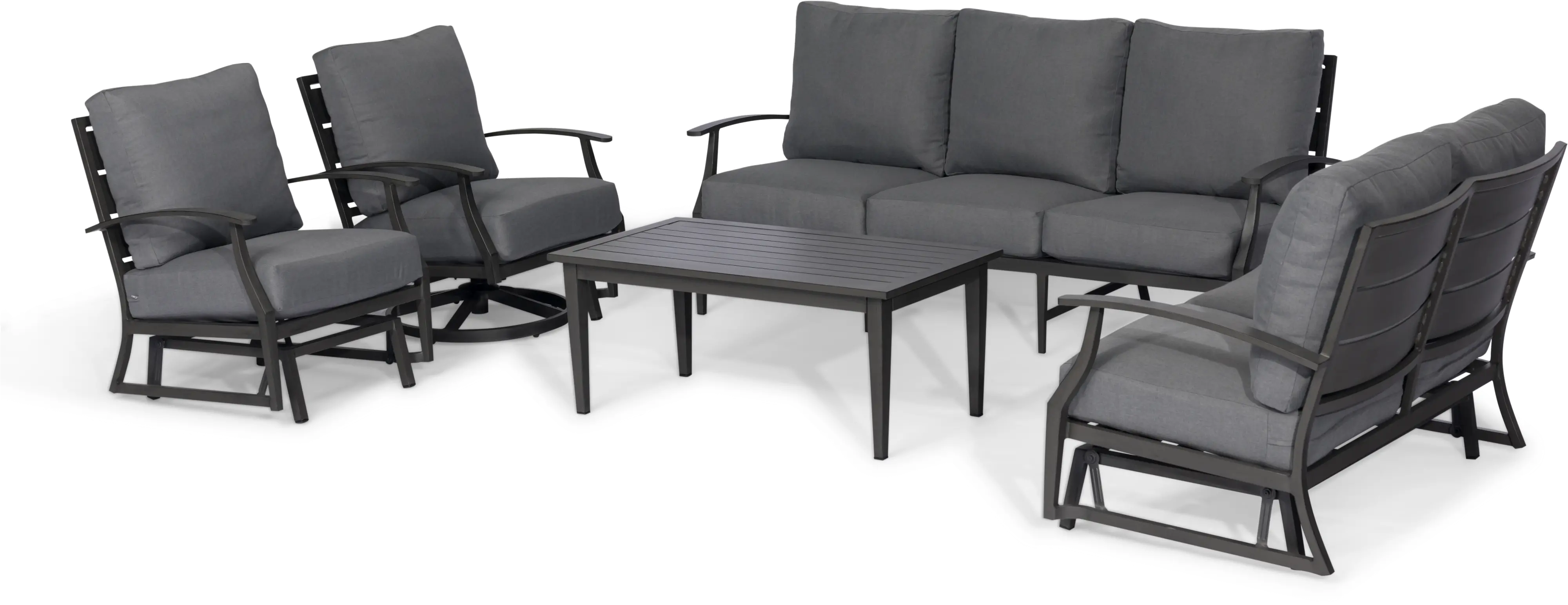 Contemporary Gray Patio Gliding Loveseat - West Lake-6