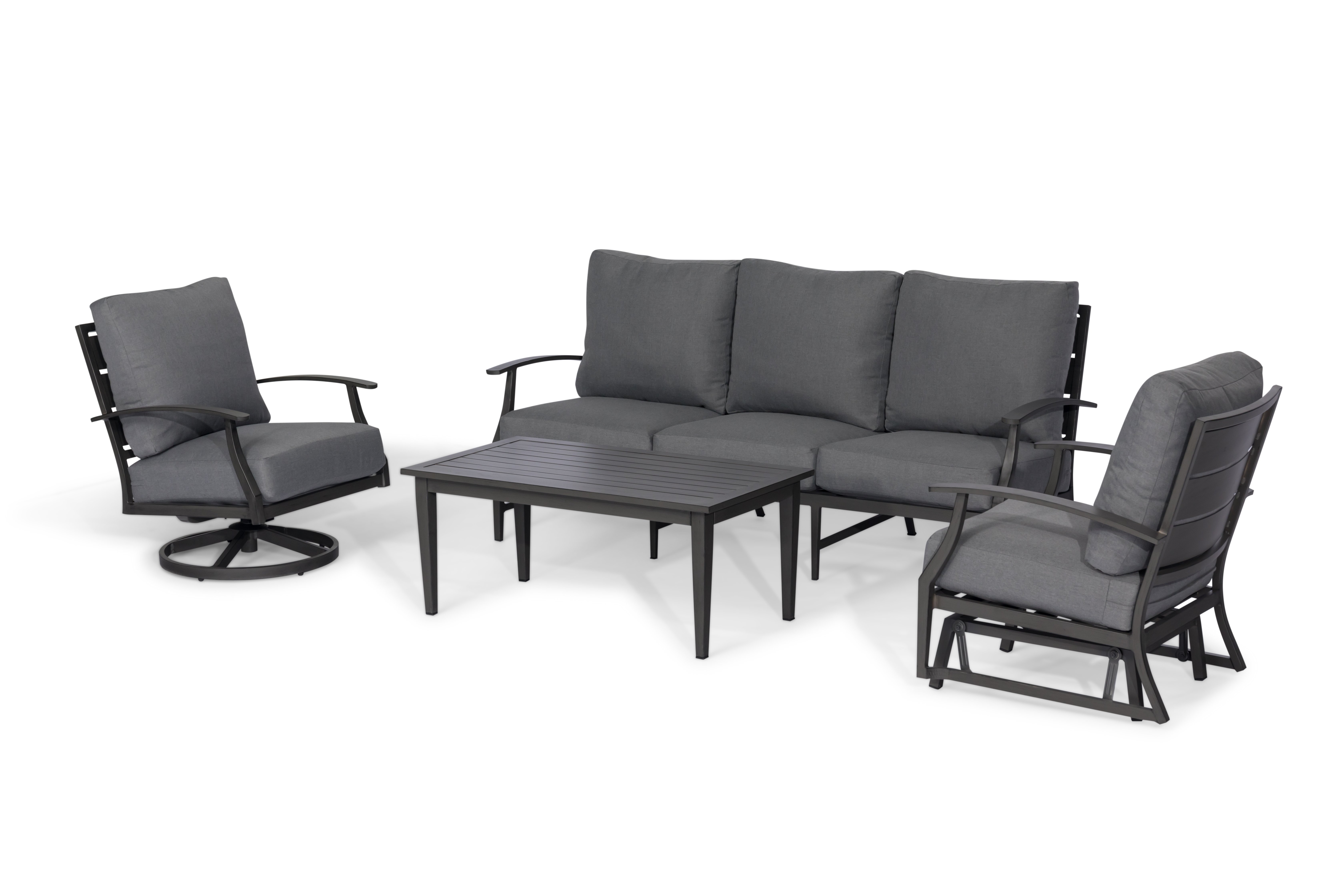 Contemporary Gray Patio Glider Chair - West Lake-2