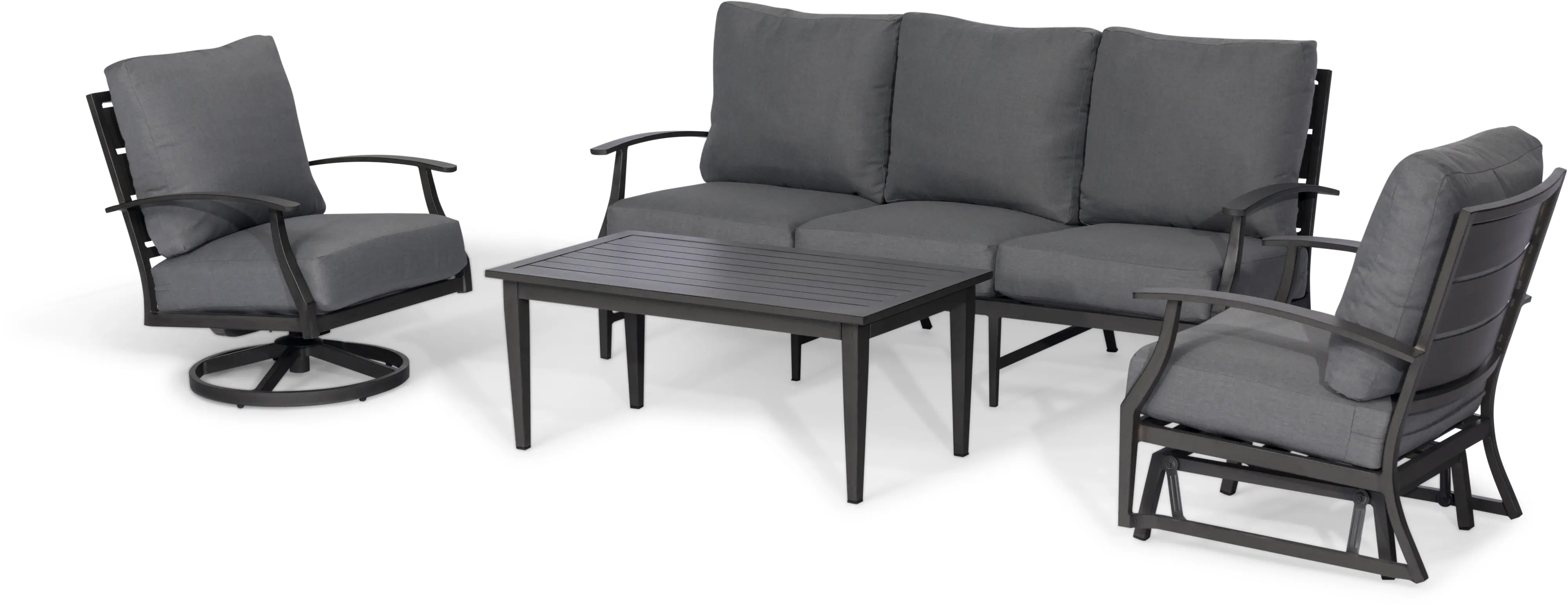 Contemporary Gray Patio Glider Chair - West Lake-2
