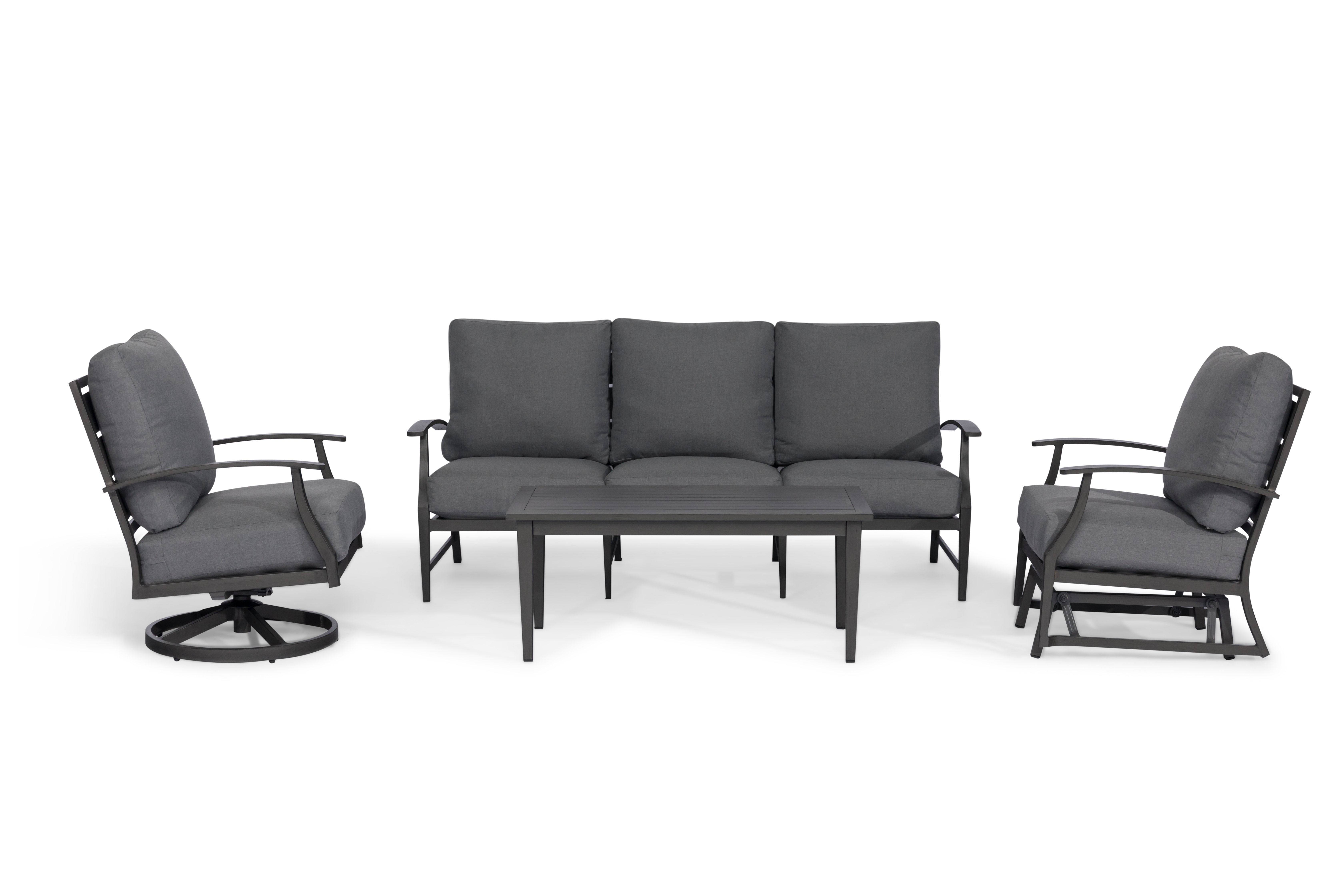 Contemporary Gray Patio Glider Chair - West Lake-3