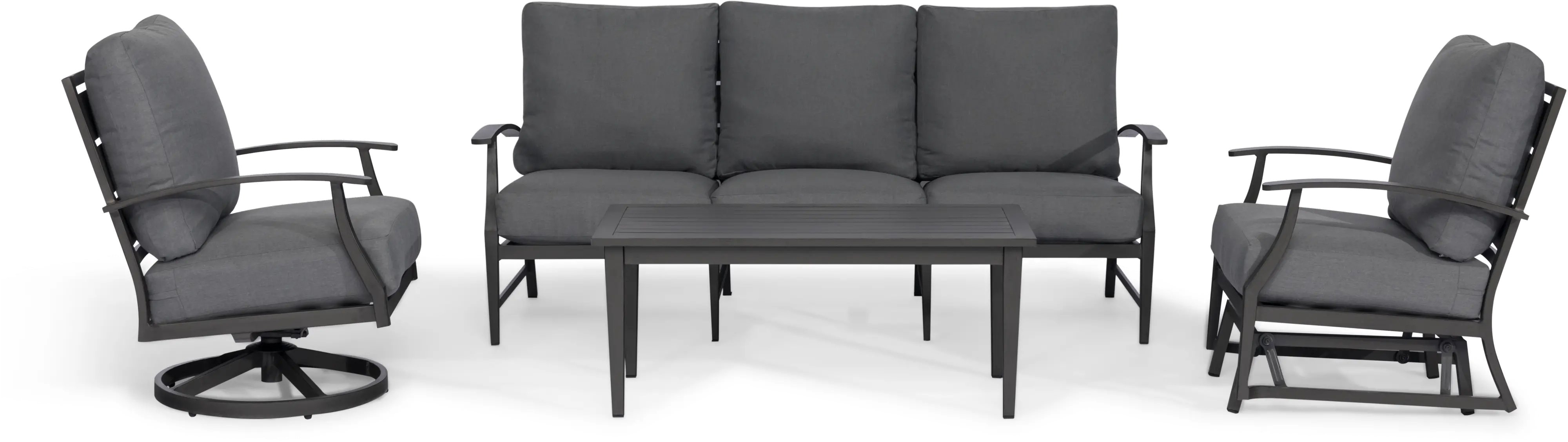 Contemporary Gray Patio Glider Chair - West Lake-3
