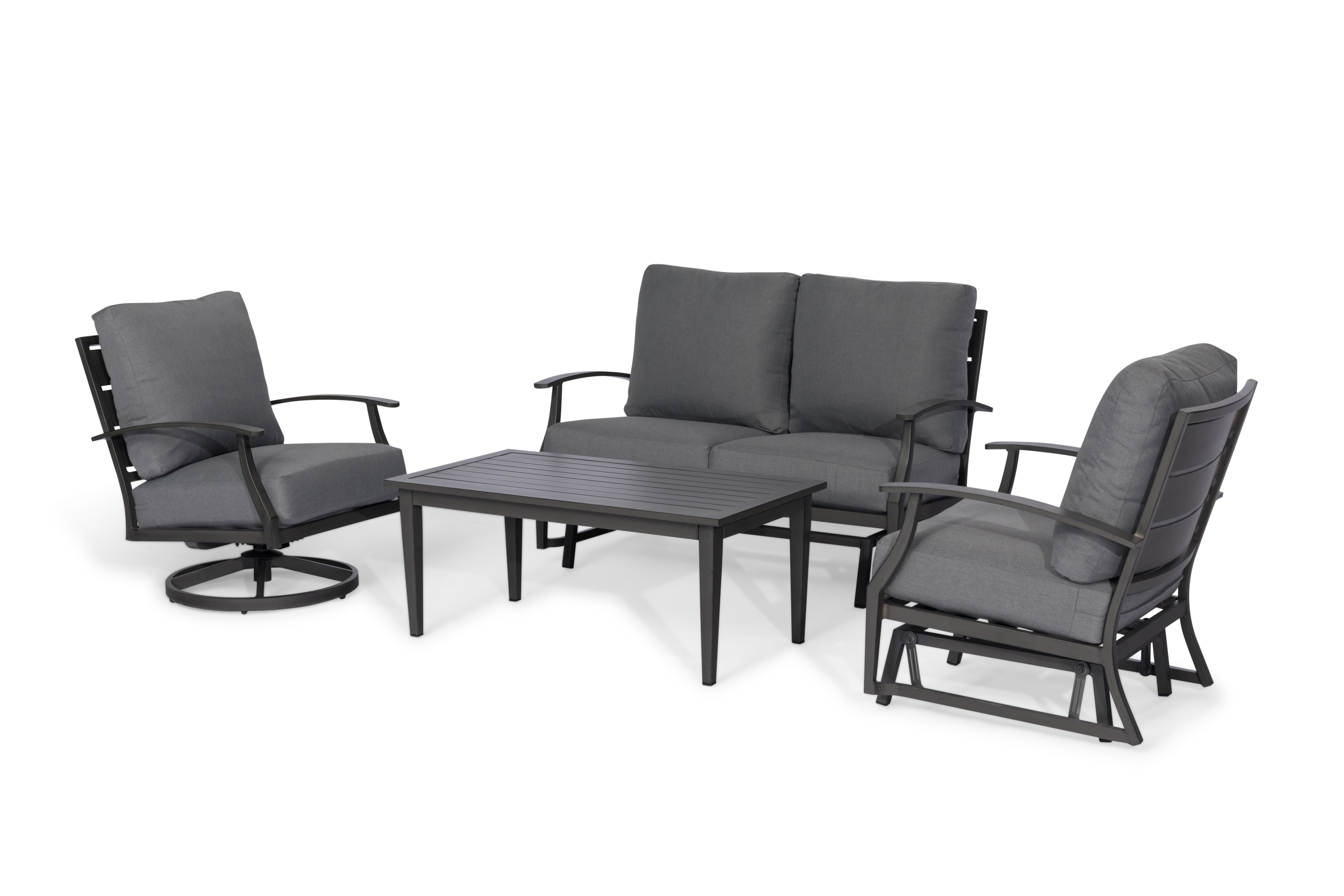Contemporary Gray Patio Glider Chair - West Lake-4