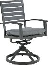 Contemporary Gray Patio Swivel Dining Chair - West Lake