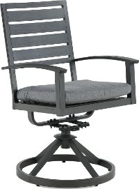 Contemporary Gray Patio Swivel Dining Chair - West Lake