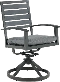 West Lake Contemporary Gray Patio Swivel Dining Chair