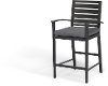 Contemporary Gray Patio Dining Chair with Armrest - West Lake