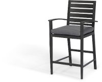 Contemporary Gray Patio Dining Chair with Armrest - West Lake