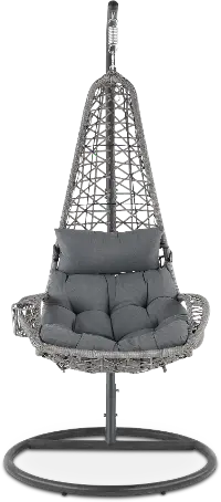 Contemporary Gray Patio Hanging Chair - West Lake