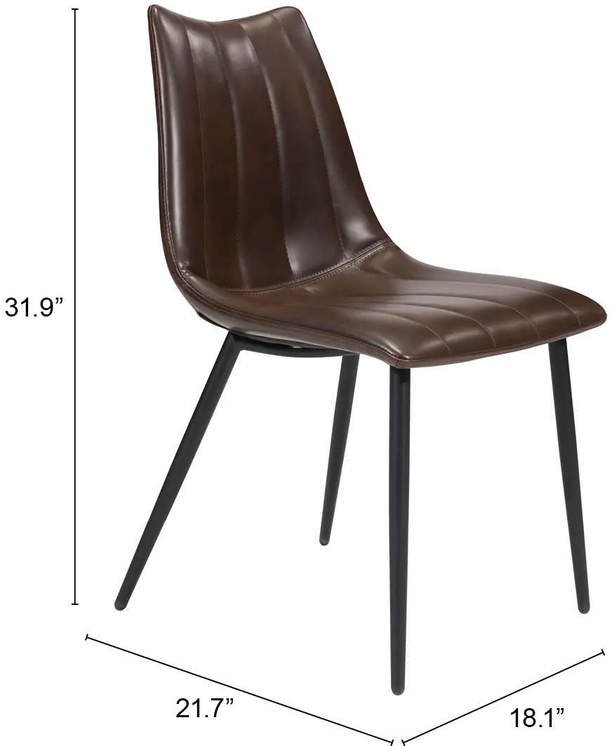 Brown Bucket Seat Dining Room Chair (Set of 2) - Norwich-5