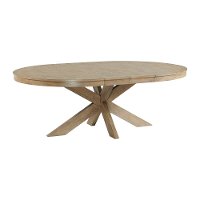 Gray Brown Round Dining Room Table - Myles