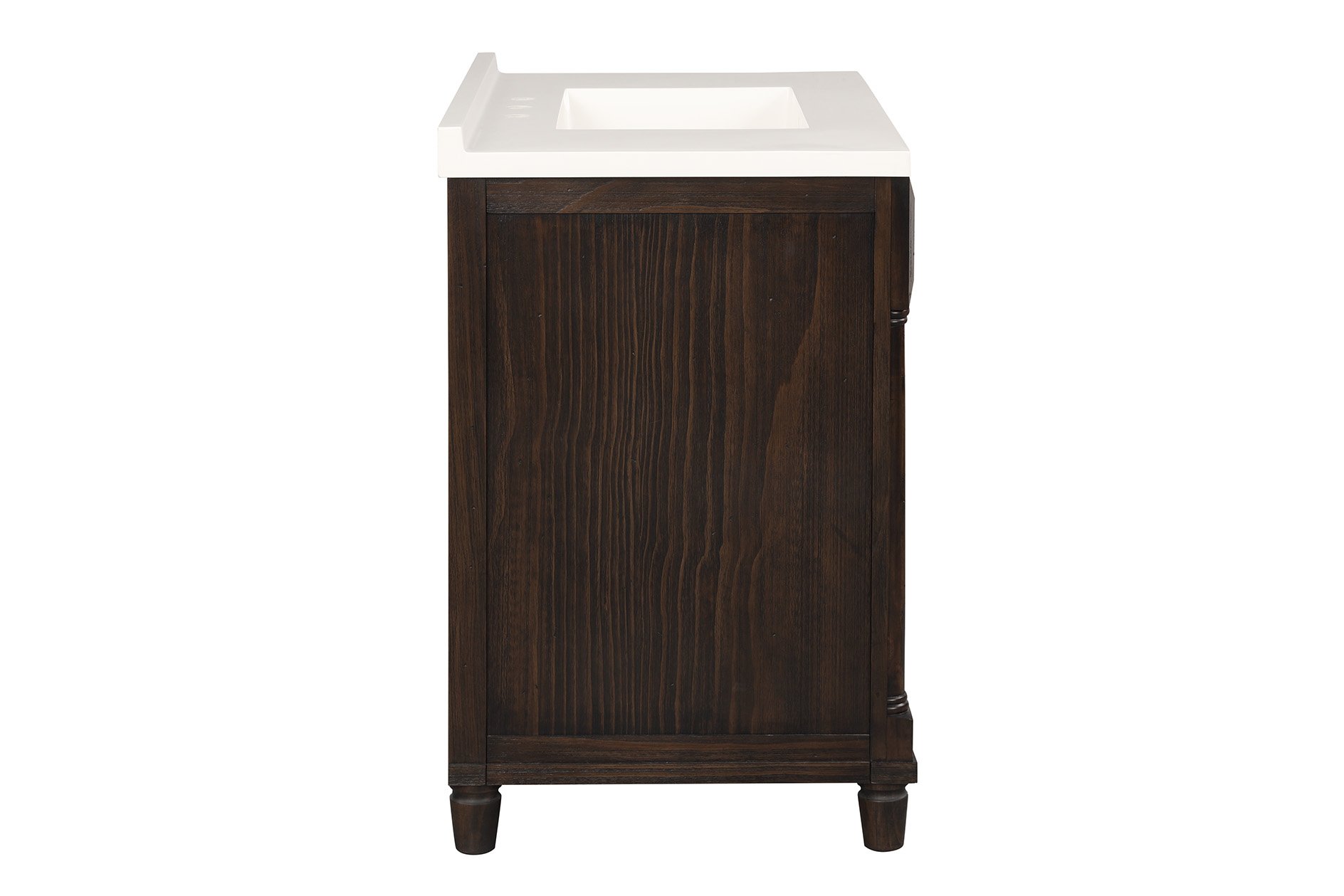 37 Inch Dark Brown Single Bathroom Vanity with Sink - Almada-5