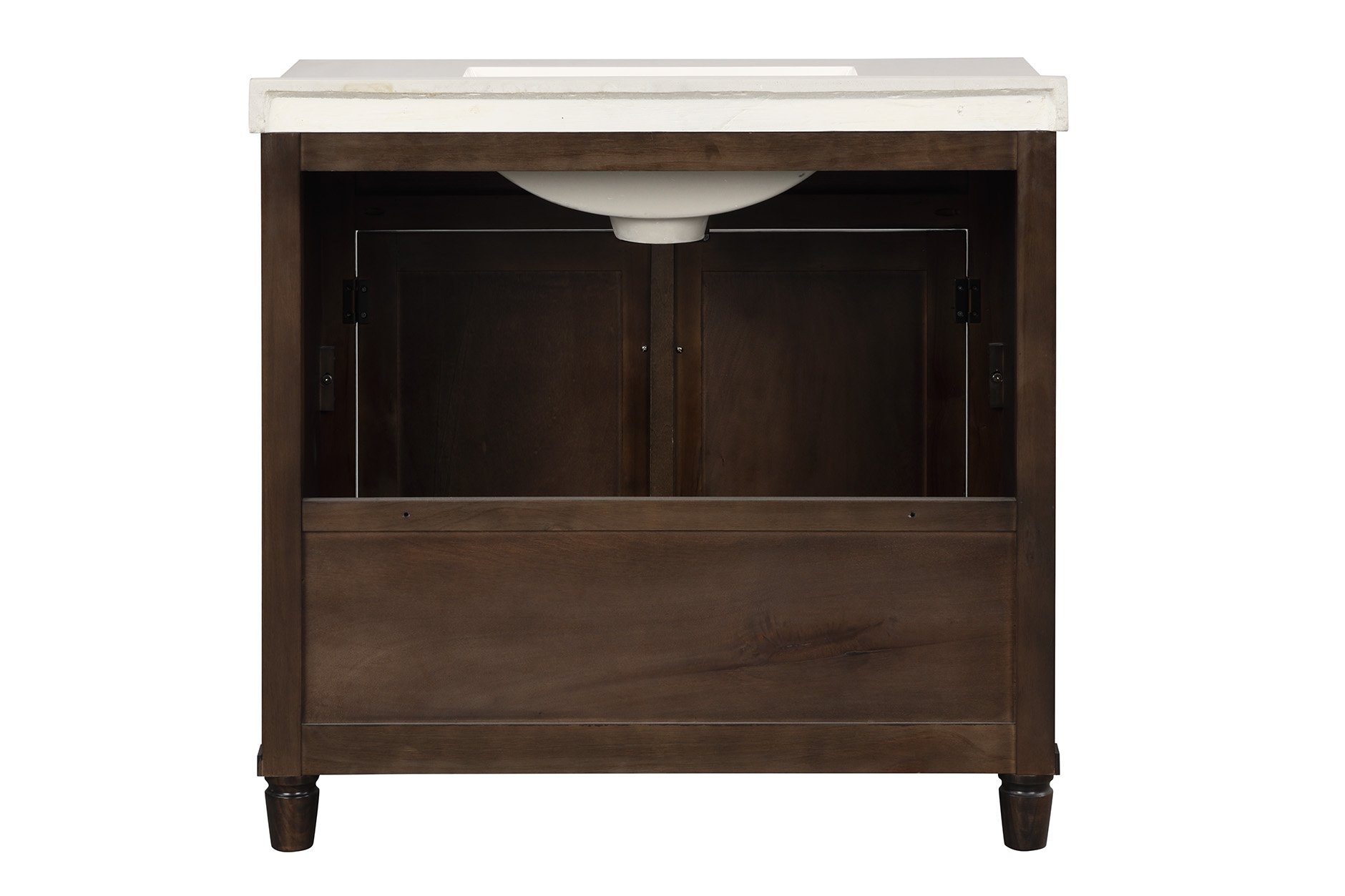 37 Inch Dark Brown Single Bathroom Vanity with Sink - Almada-6