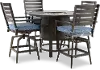 Adeline 5 Piece Patio Fire Pit Pub Table with 4 Barstools