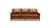 De la Cruz Mid Century Modern Brown Leather Sofa