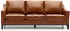 Mid Century Modern Brown Leather Sofa - Delacruz