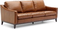 Mid Century Modern Brown Leather Sofa - Delacruz-2
