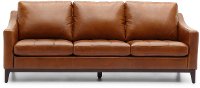 Mid Century Modern Brown Leather Sofa - Delacruz-4