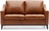 YM3651-2S Mid Century Modern Brown Leather Loveseat - Delacruz