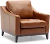 De la Cruz Mid Century Modern Brown Leather Chair