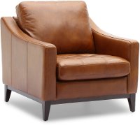 Mid Century Modern Brown Leather Chair - Delacruz-1