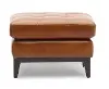 De la Cruz Mid Century Modern Brown Leather Ottoman