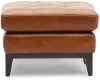 De la Cruz Mid Century Modern Brown Leather Ottoman