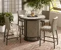 5PC/ELLERY/FRTB/STL Ellery Light Brown 5 Piece Patio Fire Pit Bar Set