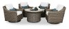 Wicker Style 5 Piece Patio Firepit Set - Oak Grove