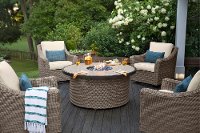 KIT Wicker Style 5 Piece Patio Firepit Set - Oak Grove-4