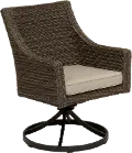 AFE06201P04 Oak Grove Wicker Patio Swivel Chair