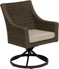 AFE06201P04 Oak Grove Wicker Patio Swivel Chair