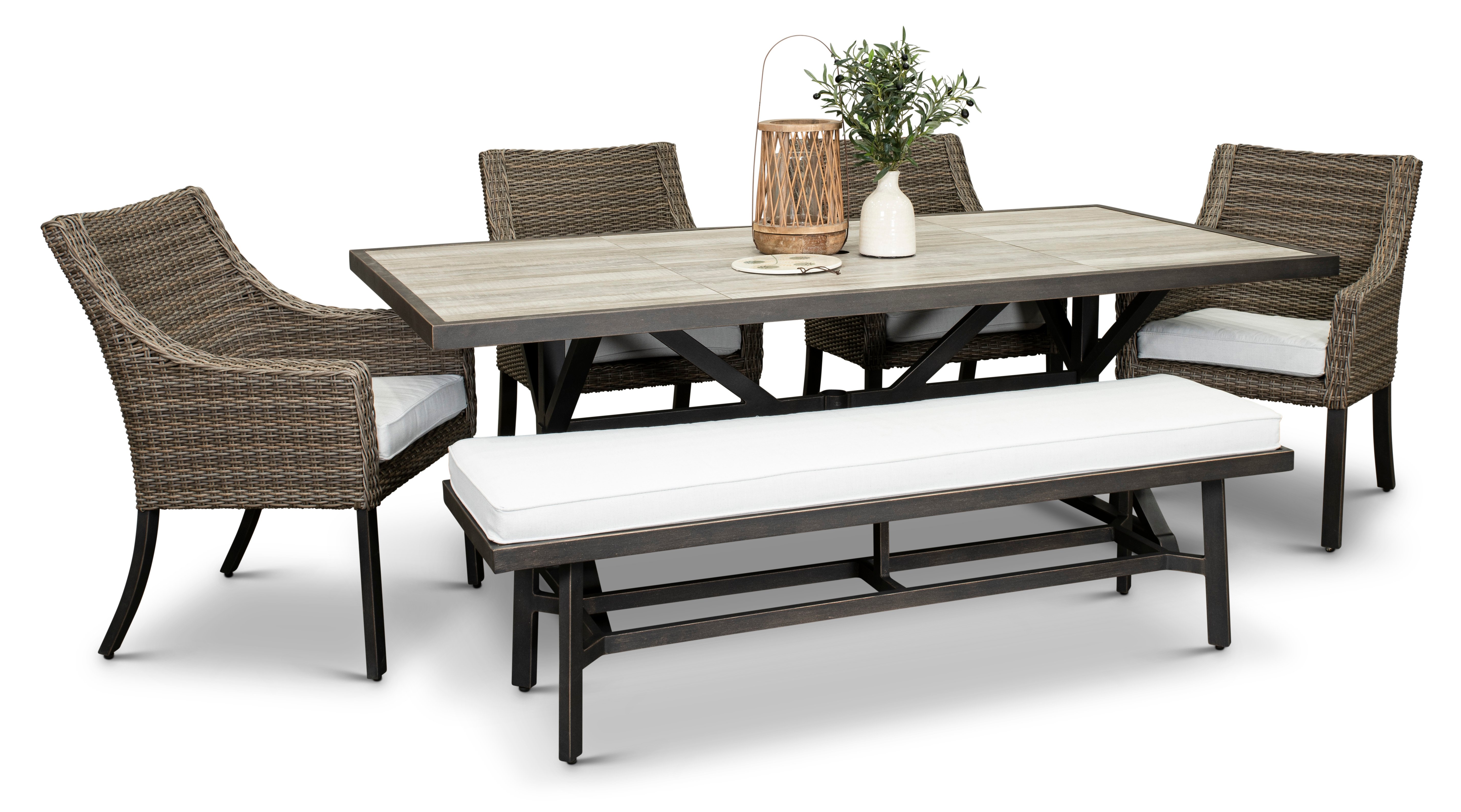 AFE06245P01 Oak Grove Canvas Patio Bench with Sunbrella Fabric-4