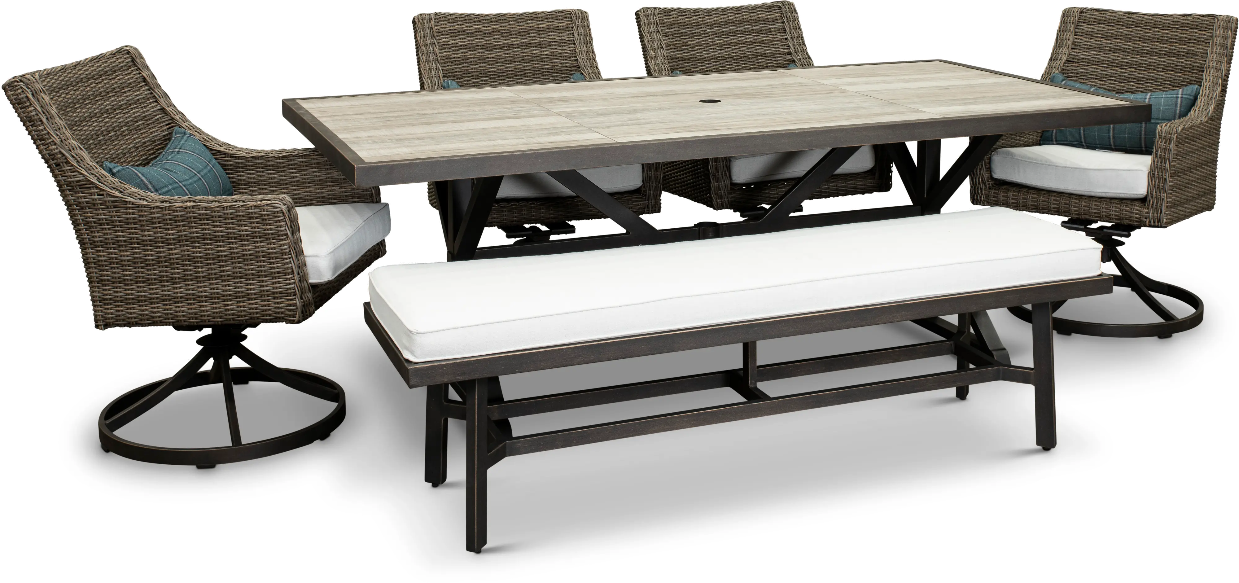 AFE06245P01 Oak Grove Canvas Patio Bench with Sunbrella Fabric-5