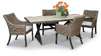 KIT Wicker 5 Piece Patio Dining Set - Oak Grove-1