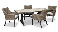 KIT Wicker 5 Piece Patio Dining Set - Oak Grove-2