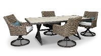 KIT 5 Piece Patio Dining Set with 4 Swivel Chairs - Oak Grove-3