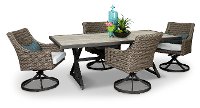 KIT 5 Piece Patio Dining Set with 4 Swivel Chairs - Oak Grove-4