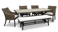 KIT Flax 6 Piece Patio Dining Set with Bench - Oak Grove-2